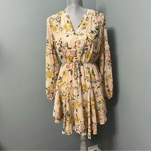 ANTHROPOLOGIE BLU PEPPER floral print mini dress size small wedding guest